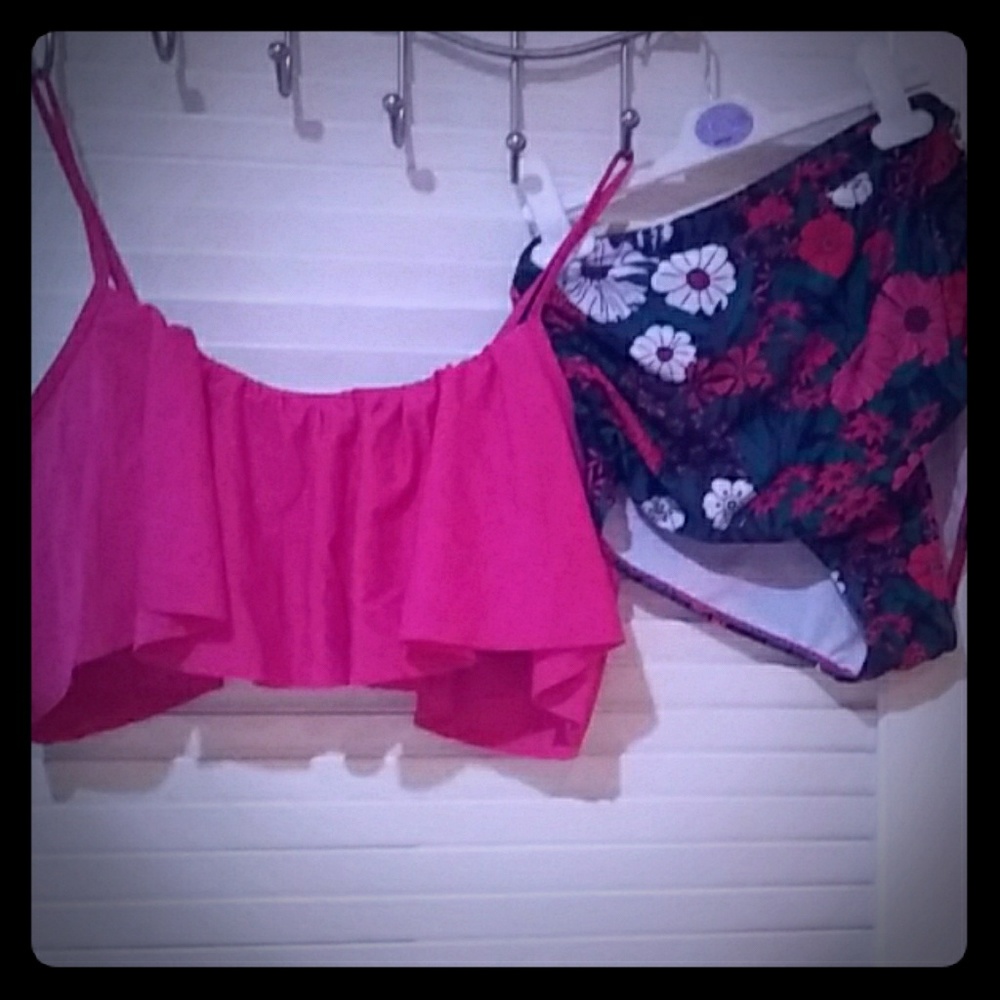 High waisted two piece swimming suit